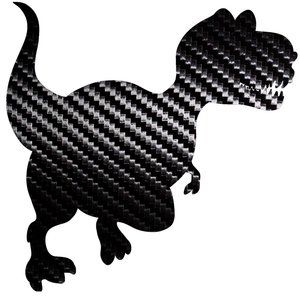 4 Pack Dinosaur Sticker Black Carbon Fiber Vinyl Decal Logo Laptop Window